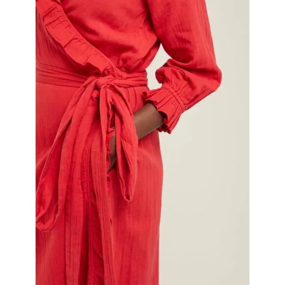 Rhode Resort Red Red Jagger Wrap Dress size L - Picture 3 of 13